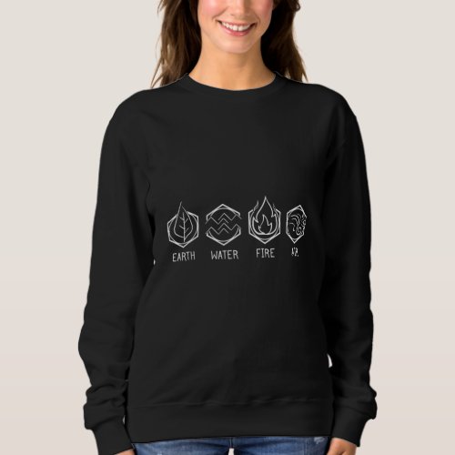 Four Elements Of Nature Design Earth Water Fire Sweatshirt