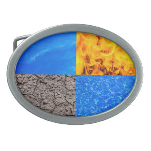 Four Elements Oval Belt Buckle