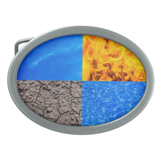 Four Elements Oval Belt Buckle (Front)