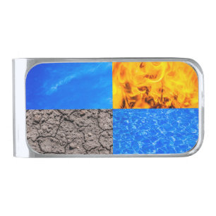 Four Elements Silver Finish Money Clip