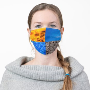 Four Elements. The Fifth One Is Behind Funny Adult Cloth Face Mask by DigitalSolutions2u at Zazzle