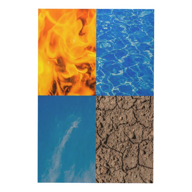Four Elements Wood Wall Art (Front)