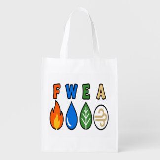 Four Elements Yellow Typography - Nature Energy Mi Grocery Bag