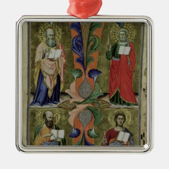 Four Evangelists, 14th century (vellum) Metal Ornament (Front)