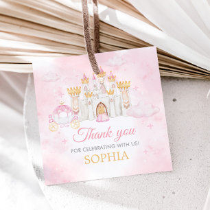 Four Ever a Princess Birthday Party Square Favor Tags