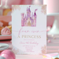 Four Ever A Princess Castle 4th Birthday Party Invitation