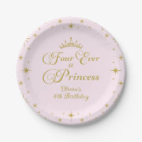 Four Ever a Princess Gold Princess 4th Birthday