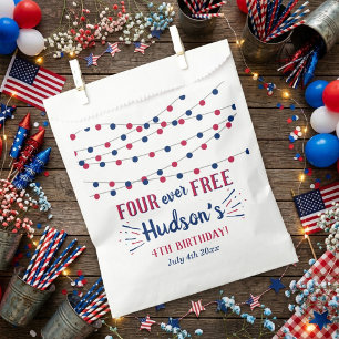 Four Ever Free! 4th Of July 4th Birthday Party Favor Bag