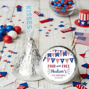 Four Ever Free! 4th Of July 4th Birthday Party Hershey®'s Kisses®