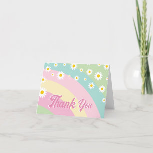 Four Ever Magical Fourth Birthday Daisy  Letterpress Thank You Card