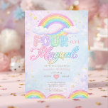 FOUR EVER Magical Rainbow 4th birthday invitation<br><div class="desc">Get ready to party with this fun and colorful birthday invitation! Featuring soft pastel rainbows,  clouds,  and playful typography,  this invitation is perfect for celebrating a magical 4th birthday.</div>