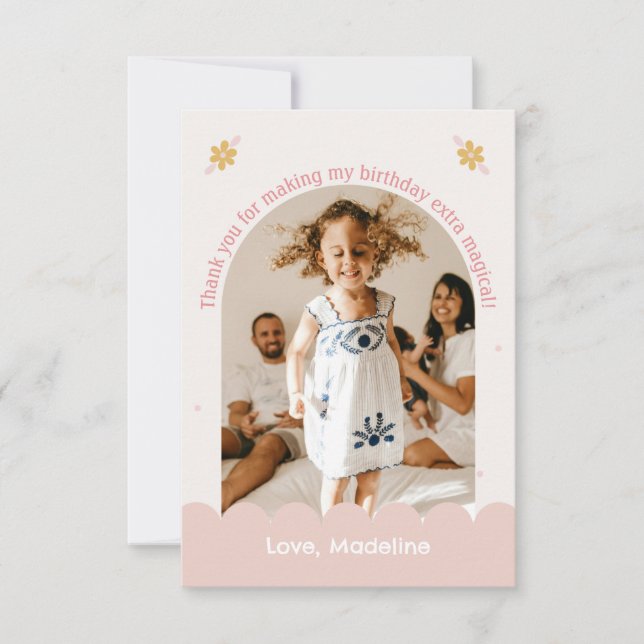 Four Ever Magical Unicorn Photo Thank You Card (Front)