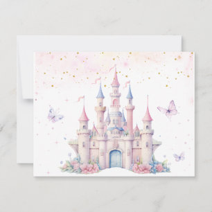 Four Ever Princess Birthday Fairytale Castle Girls RSVP Card