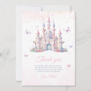 Four Ever Princess Birthday Fairytale Castle Girls Thank You Card