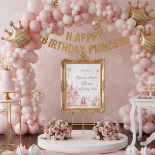 Four Ever Princess Castle Unicorn 4th Birthday Foam Board