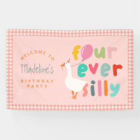 Four Ever Silly Goose 4th Birthday Girls Welcome