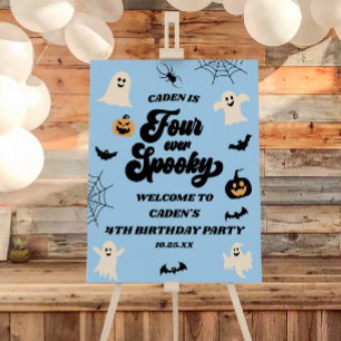 Four Ever Spooky 4th Birthday Party Welcome Sign