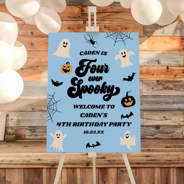 Four Ever Spooky 4th Birthday Party Welcome Sign (Creator Uploaded)