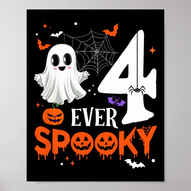 Four Ever Spooky Birthday Decorations Halloween 4t (Front)