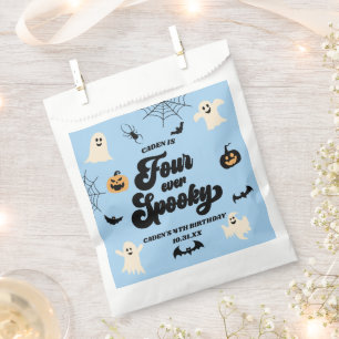 Four Ever Spooky Blue Halloween 4th Birthday Party Favor Bag