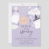 Four Ever Spooky Cute Halloween Ghost 4th Birthday Invitation