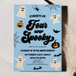 Four Ever Spooky Fourth 4th Birthday Party Invitation<br><div class="desc">This is a Blue Ghost Four Ever Spooky Halloween Fourth 4th Birthday Party Invitation!</div>