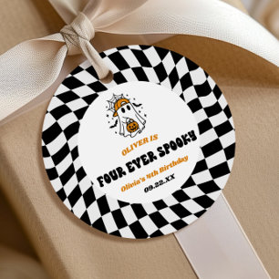 Four Ever Spooky Halloween 4th Birthday Party Favor Tags