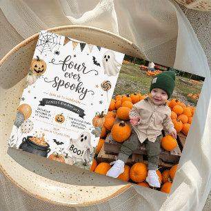 Four Ever Spooky Halloween 4th Birthday Photo Invitation