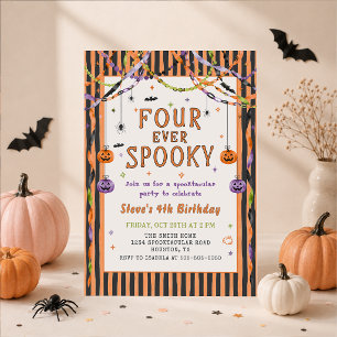 Four Ever Spooky Halloween Birthday Invitation