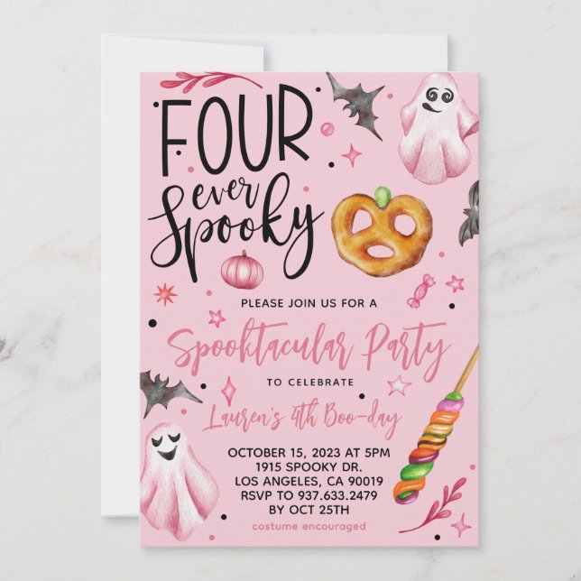 Four Ever Spooky Halloween Birthday Invitation (Front)