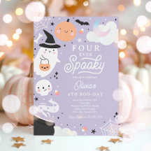 Four Ever Spooky Halloween Ghost 4th Birthday