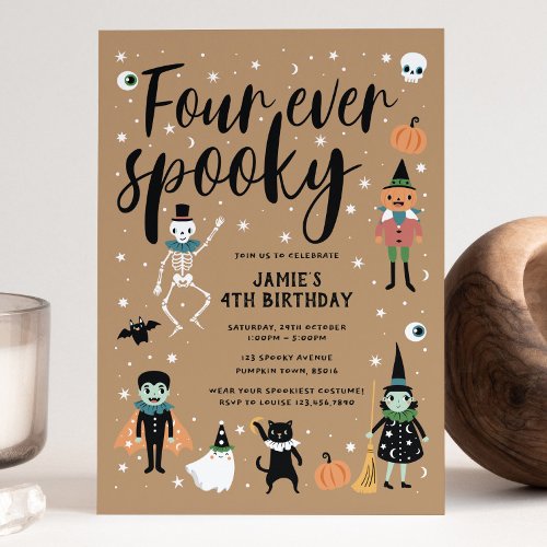 Four Ever Spooky Halloween Invitation