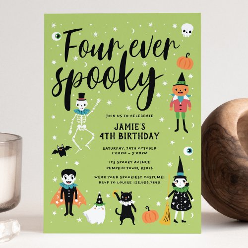 Four Ever Spooky Halloween Invitation