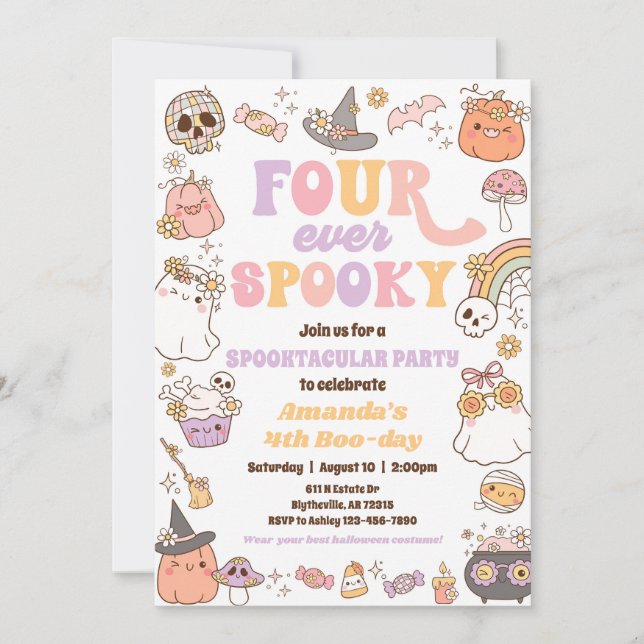 Four Ever Spooky Halloween Party Invitation (Front)