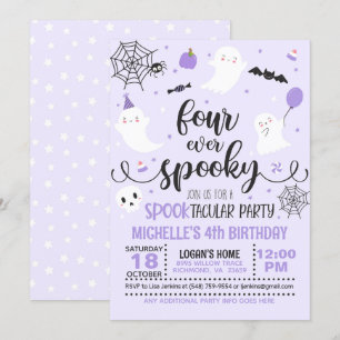 Four Ever Spooky Invitation - Girl (Purple)