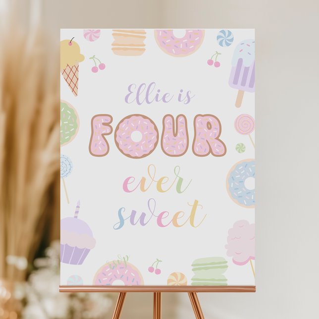 Four Ever Sweet 4th Birthday Sign (Creator Uploaded)