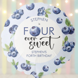 Four ever sweet blueberries kids birthday balloon