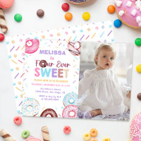 Four Ever Sweet Donut 4th Birthday Party Photo