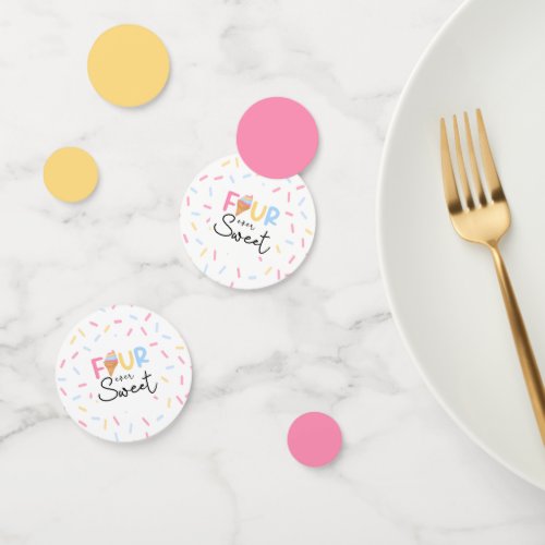 Four Ever Sweet Ice Cream 4th Birthday Party Confetti