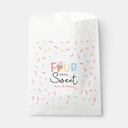 Four Ever Sweet Ice Cream 4th Birthday Party Favor Bag