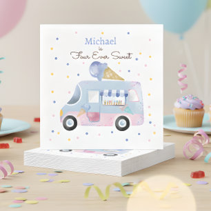 Four ever sweet ice cream truck forth birthday napkins