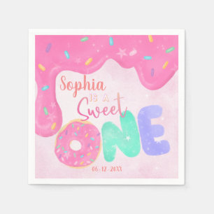 four ever sweet Pink Frosting Girl's Birthday Napkins