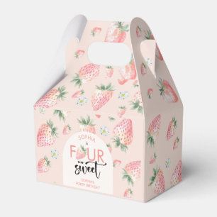Four ever sweet strawberry kids birthday favor boxes