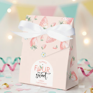 Four ever sweet strawberry kids birthday favor boxes