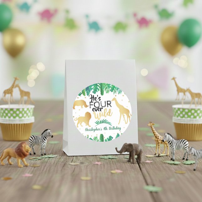 Four Ever Wild Boys 4th Birthday Classic Round Sticker (Creator Uploaded)