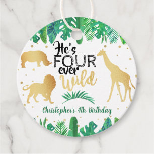 Four Ever Wild Boys 4th Birthday Favor Tags