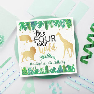 Four Ever Wild Boys 4th Birthday Napkins