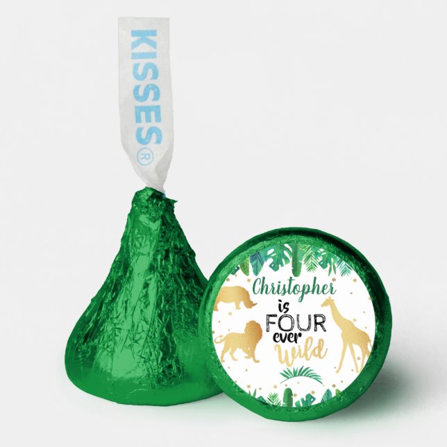 Four Ever Wild Boys 4th Birthday Party Hershey®'s Kisses® (Front)