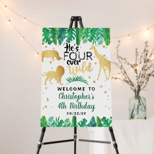 Four Ever Wild Boys 4th Birthday Party Welcome Foam Board