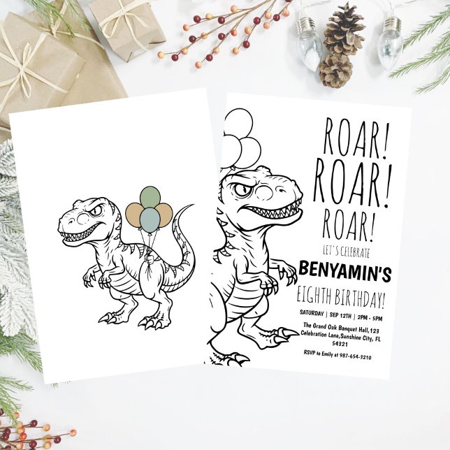 Four Ever Wild Dinosaur  Boy  Birthday Party  Invitation (Creator Uploaded)